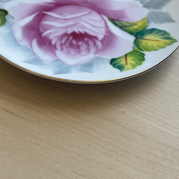 VINTAGE LEFTON CHINA HAND PAINTED PINK ROSES PATTERN PLATE 60409 - Picture 2 of 5